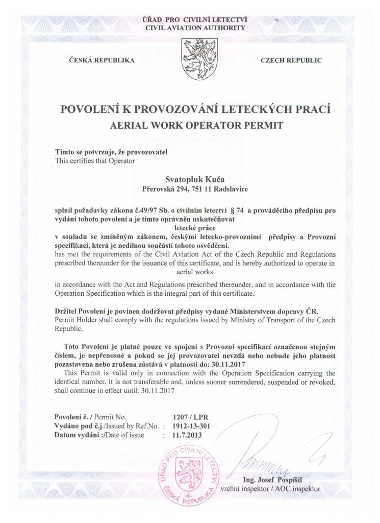 Povolení k provozování leteckých prací